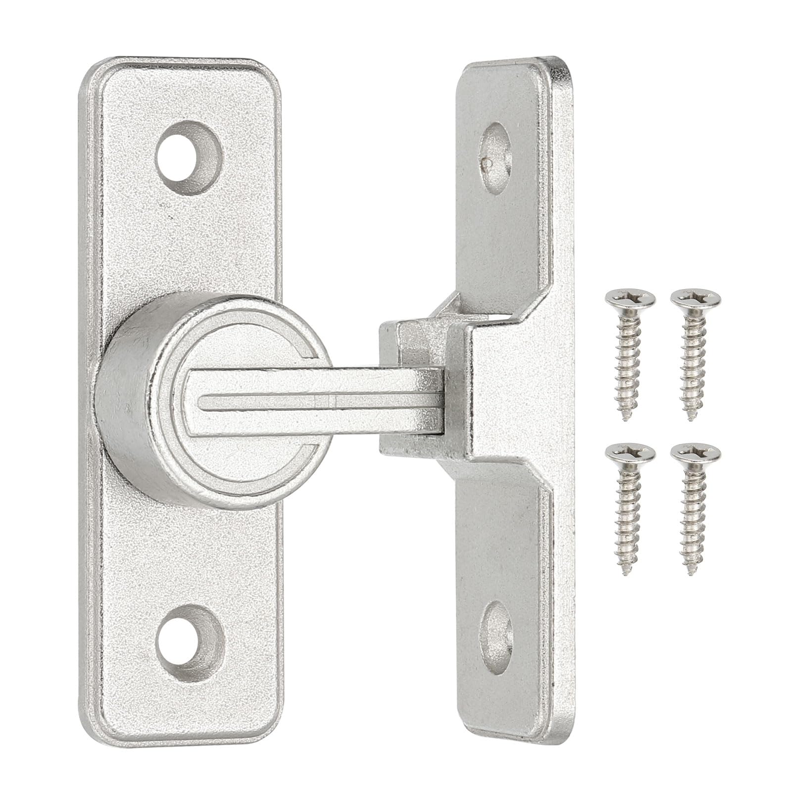 PATIKIL 90 Degree Barn Door Lock, Flip Latches Zinc Alloy Safety Sliding Door Bolt Latch Lock for Garden Garage Bathroom Gate, Light Gray