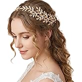 JHOO Handmade Rhinestone Wedding Headband Flower-Leaf Bridal Headpieces for Wedding Hair Accessories