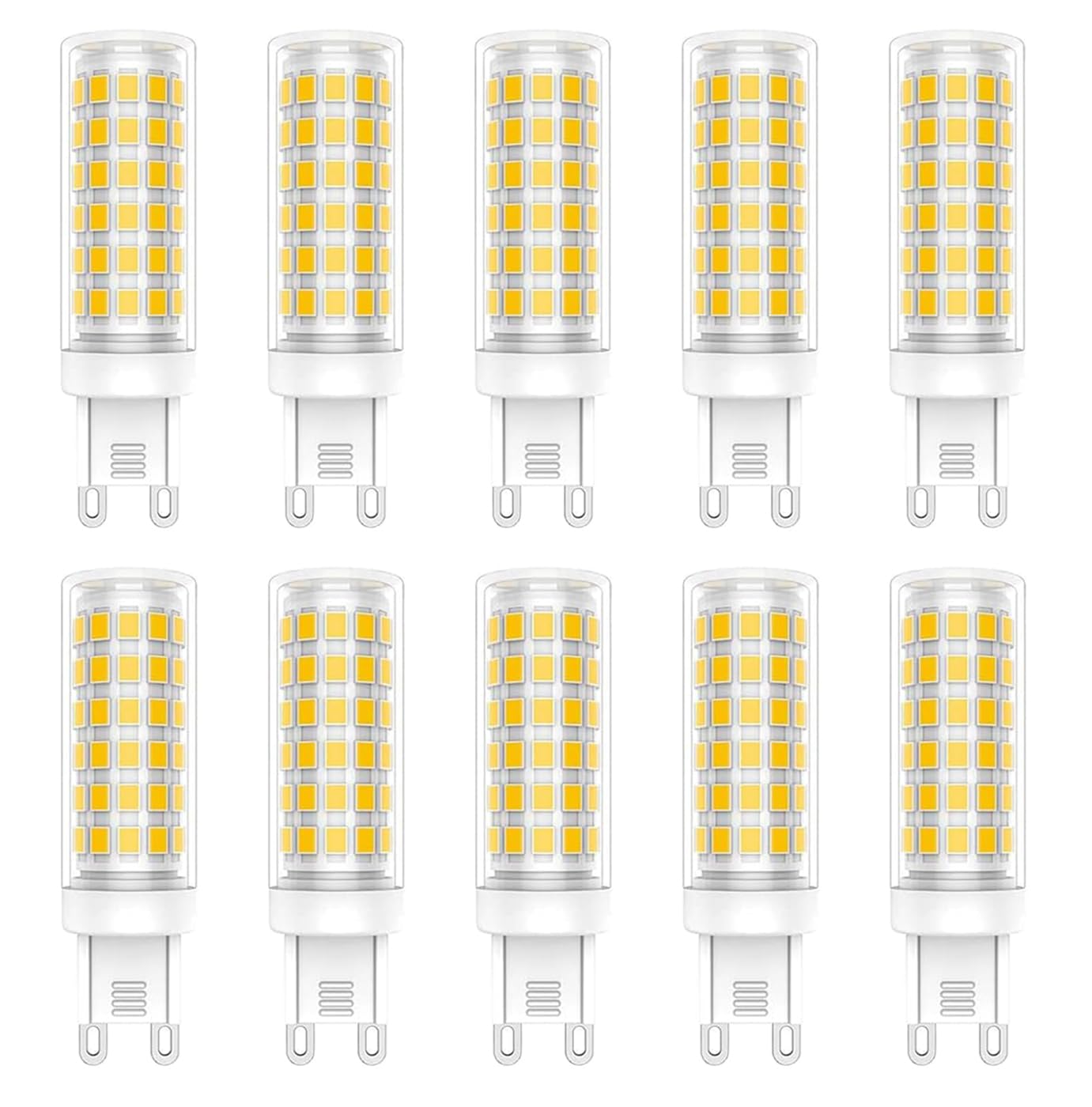 ZFQ G9 LED Bulb, Cool White 9W, G9 LED Light Bulbs 6000K, Equivalent 90W Halogen, Energy Saving Bulb, 900LM, 360° Beam Angle, AC 85V-265V, No Flicker, Non-Dimmable, 10-Pack