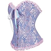 JoyPeak Corset Tops for Women,Lace Bustier Corset Lingerie top,Renaissance Overbust Corset Push Up Bodysuit