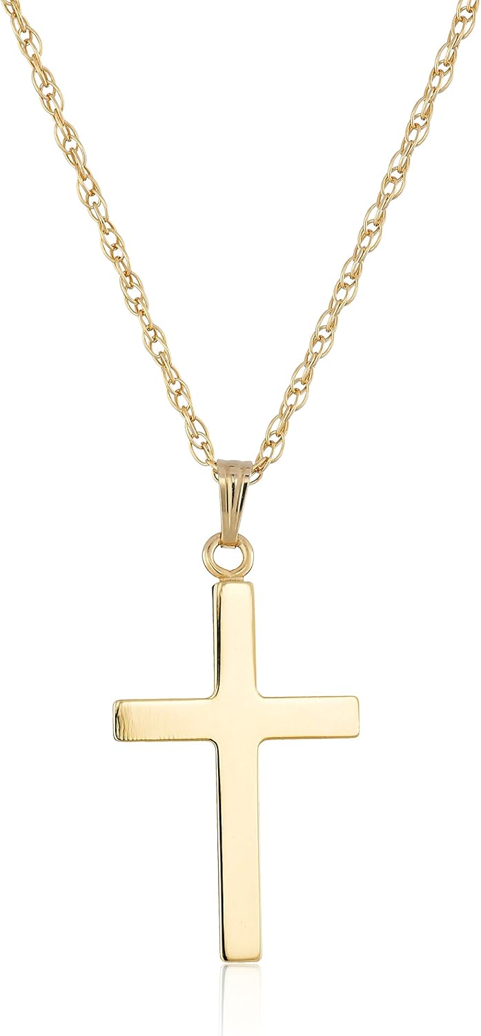 14k GoldFilled Polished Cross Pendant Necklace, 18"