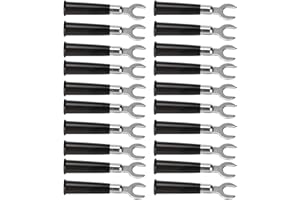 KOSDFOGE 20Pcs 6mm U/Y Type Electrical Crimp Terminals Insulated Fork Spade Wire Connectors for Industrial Electronic Equipme