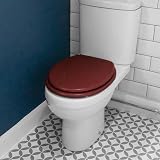 Harbour Housewares Soft Close Toilet Seat Mahogany Oval with Chrome Hinges view 7