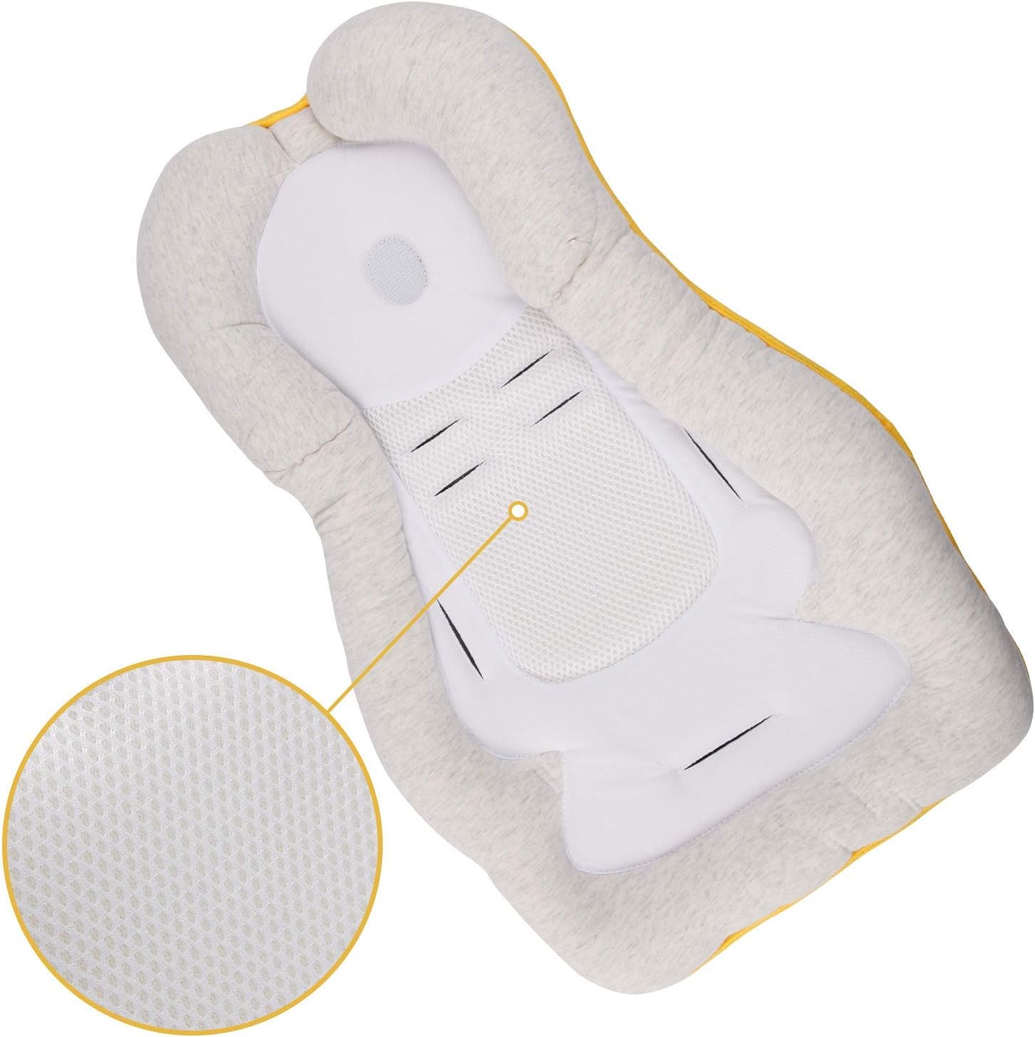 Weflye Baby Lounger, Head Support Pillow, Portable Newborn Baby Bed Mattress, Untra Soft and Breathable Baby Bed Pillow Lounger for Newborn Baby and Infant Age 0-6 Months: Home & Kitchen