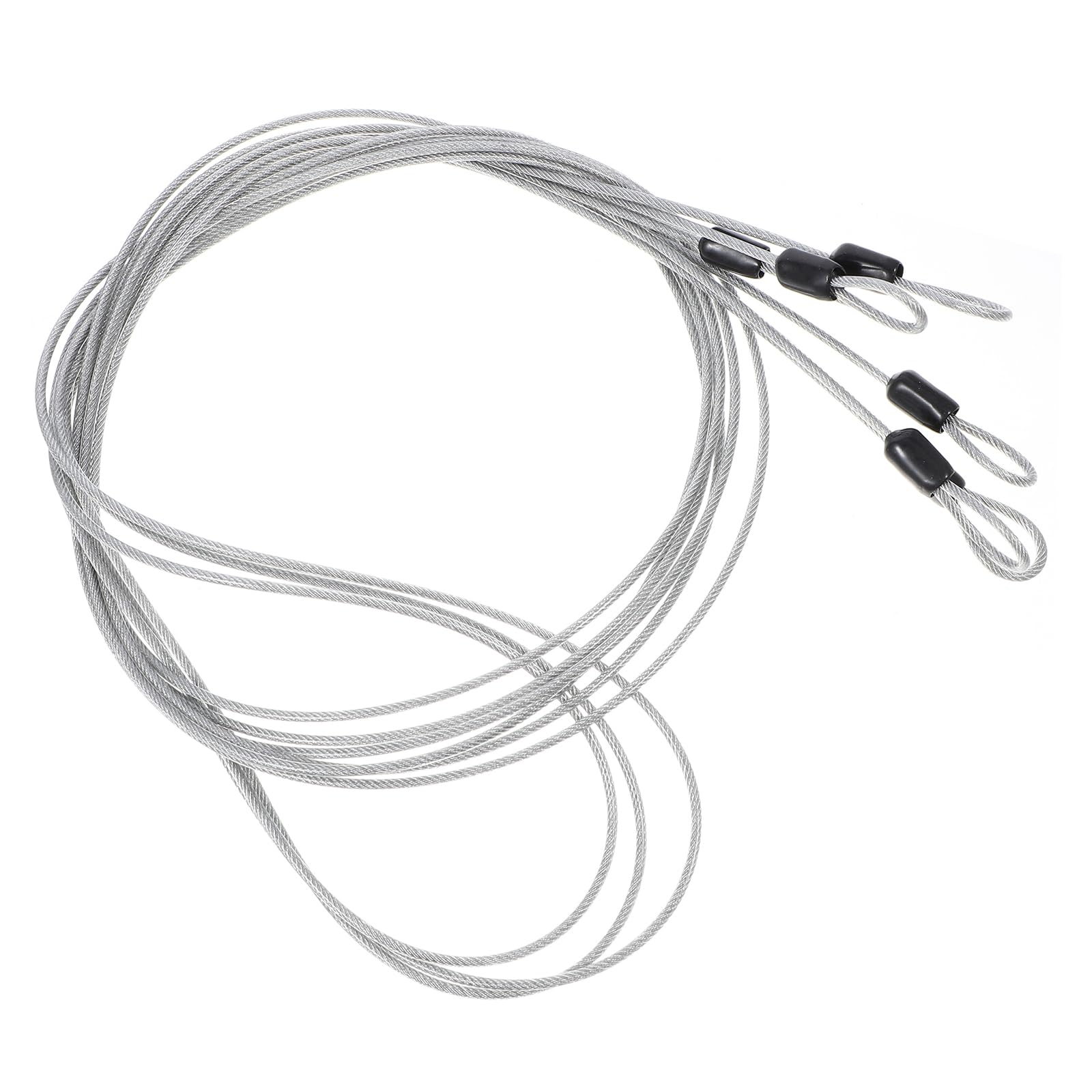 3Pcs 2M Braided Stainless Steel Wire Rope with Protective Plastic Coating for Picture Hanging, Stair Railing, and Multi-Purpose Applications