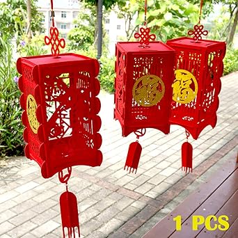 Chinese New Year Decorations For Party Palace Lantern Wedding Supplies Spring Festival New Year Decorations Mid Autumn Festival Wedding Party Room Ornaments Hollow Inlaid Red Lanterns Amazon In Home Kitchen