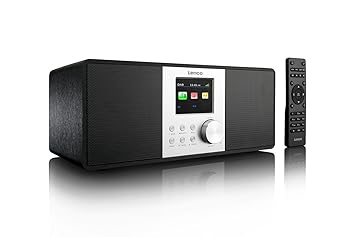 Lenco Internetradio Digitalradio DIR-200 WLAN mit DAB/DAB+ und UKW-Tuner, Radiowecker (7 cm TFT Farb-Display, 2 Weckzeiten, A