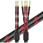 k4B-2B Bi-Wire Speaker Cable (2 Banana Plugs - 4 Banana Plugs), 1pair Set (Total 12banana Plugs), k4B-2B (3M(9.8ft))
