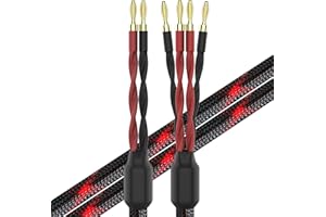 KK CABLE k4B-2B Bi-Wire Speaker Cable (2 Banana Plugs - 4 Banana Plugs), 1pair Set (Total 12banana Plugs), k4B-2B (4M(13.12ft))