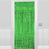 ILLUVA Metallic Tinsel Foil Fringe Curtain Green 3.2Ft x 6.56Ft Photo Booth view 3