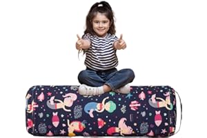 LOLOMLO Stuffed Animal Bean Bag Storage Chair for Kids Cover Only (No Filler), Organize, Sit, Play & Boxing, 100% Cotton Canvas Washable, Ultra Soft Cylinder Long Vertical Zipper Best Gift for Child