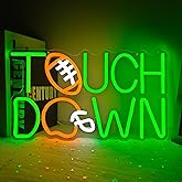 Touch Down Neon Sign Football Led Neon Sign for Wall Decor Football Helmet Neon Light Sign Rugby Light Up Sign for Man Cave Birthday Game Day Bedroom Tailgate Party Home Football Fans Gift