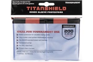 TitanShield 200 Premium 60-Microns Ultra Clear Standard Size Perfect Exact Fit Inner Card Sleeves. Perfect for Double-sleeving and Compatible with Pokémon Cards MTG Magic The Gathering Lorcana
