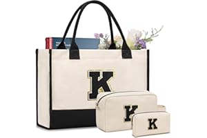 GASSDA Gifts For Women Personalized Initial Tote Bag Birthday Gifts For Women Her Mom Teacher Friend Sister Christmas Gifts