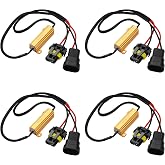 TIENFOKOTA Car LED Headlight Decoders​ LED Load Resistors 9006 LED Decoder | Canbus Decoder 50W 6 Ohm for 9005/9006 Bulbs Canbus Decoder Anti Flicker,Error Codes,Random Shutdown,IP67 Waterproof 4PCS