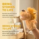 LOMTRATS Animal Hand Puppets for Kids Includes Wolf Tiger Lion Monkey view 2