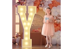 Rielmox Marquee Letters 4 Feet Tall, 4FT Marquee Light Up Letters Y, Large Marquee Letter for Party Decoration, Birthday Marry Me Wedding Baby Shower Graduation Decor, Assembly Needed