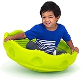 Simplay3 Two Sided Rock Around Wobble Disk and Climbing Dome for Toddlers and Kids - Rocking and Climbing - Indoor/Outdoor - Yellow/Green, Made in USA (1 Pack)