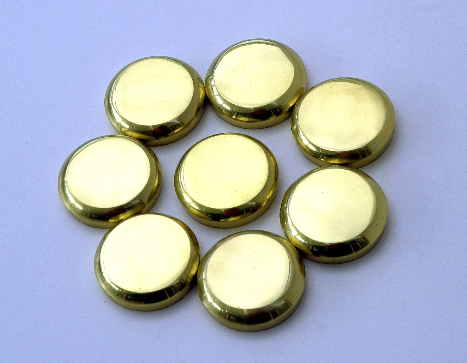 J A Milton Brass Castor Cups Max Internal diameter 48mm set of 8