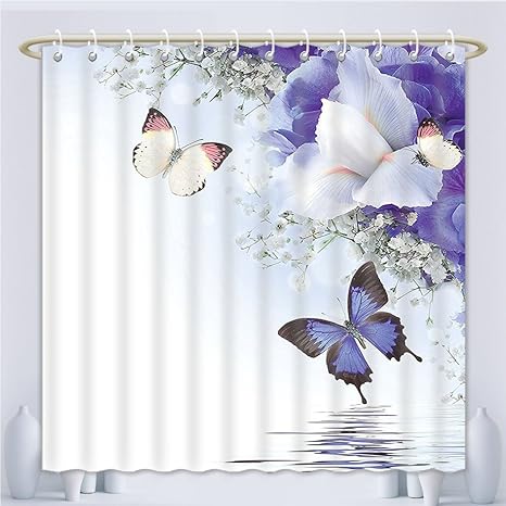 Amazon Amsome ユニークなカスタムシャワーカーテン 蝶の装飾 蝶 模様 季節 ジョリークリップ アート レインフォレスト 荒野 イラスト ポリエステル生地 浴室用シャワーカーテン 72 X 72インチ 55 In By 72 In Scas A 140x180 シャワーカーテン ホーム