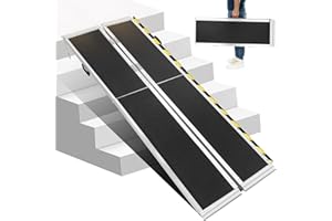 MKBVE Wheelchair ramp 7FT, Lightweight, Foldable and Portable, can be Used for Wheelchair ramps, Motorcycle ramps, Stair Step ramps, and Boarding and alighting ramps