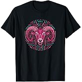 Cute Zodiac Sign Aries Pink Teal for Astrology Lover T-Shirt