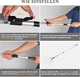 Leaf Rake with Handle 160 cm Telescopic Heavy Duty Gardening view 5