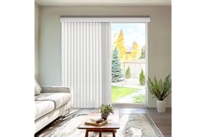 CHICOLOGY Vertical, Door, Shades, Blackout Blinds, Window Shade, for Sliding Doors Oxford White (Vinyl) 78" W X 84" H