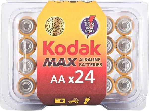 KODAK MAX SUPER ALKALINE AA BATTERIES – ULTRA LONG-LASTING OPTIMUM DOUBLE A BATTERIES – AA BATTERIES FOR HOUSEHOLD AND BUSINESS (24 UNITS)