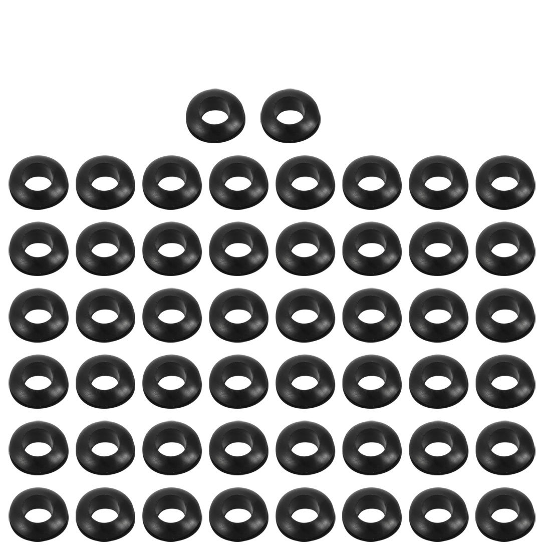 sourcingmap 50pcs Double Side Rubber Ring Sealing Grommet Wire Grommets 13mm x 6mm