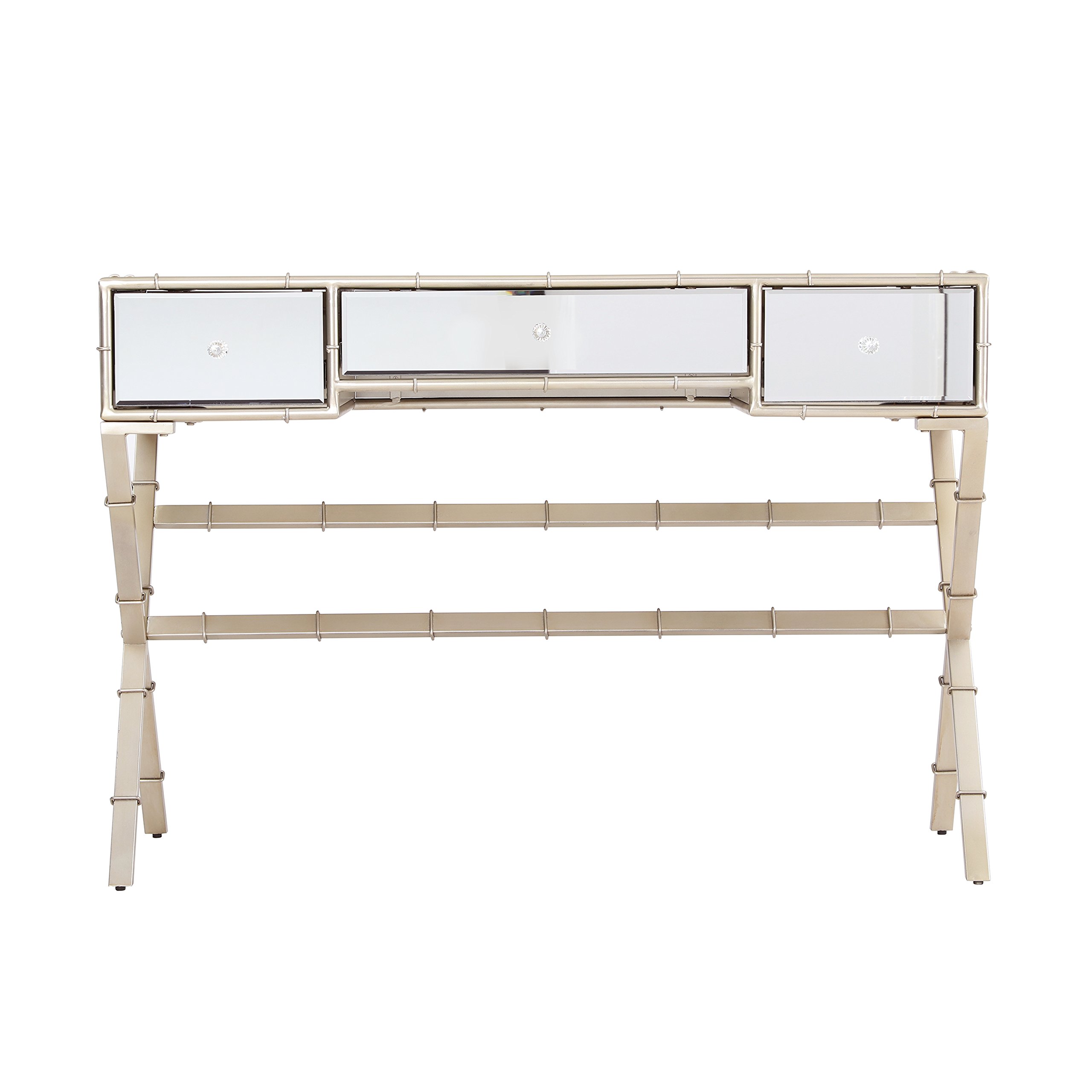 Furniture HotSpot Mirrored Console Table Mirror and Champagne 44