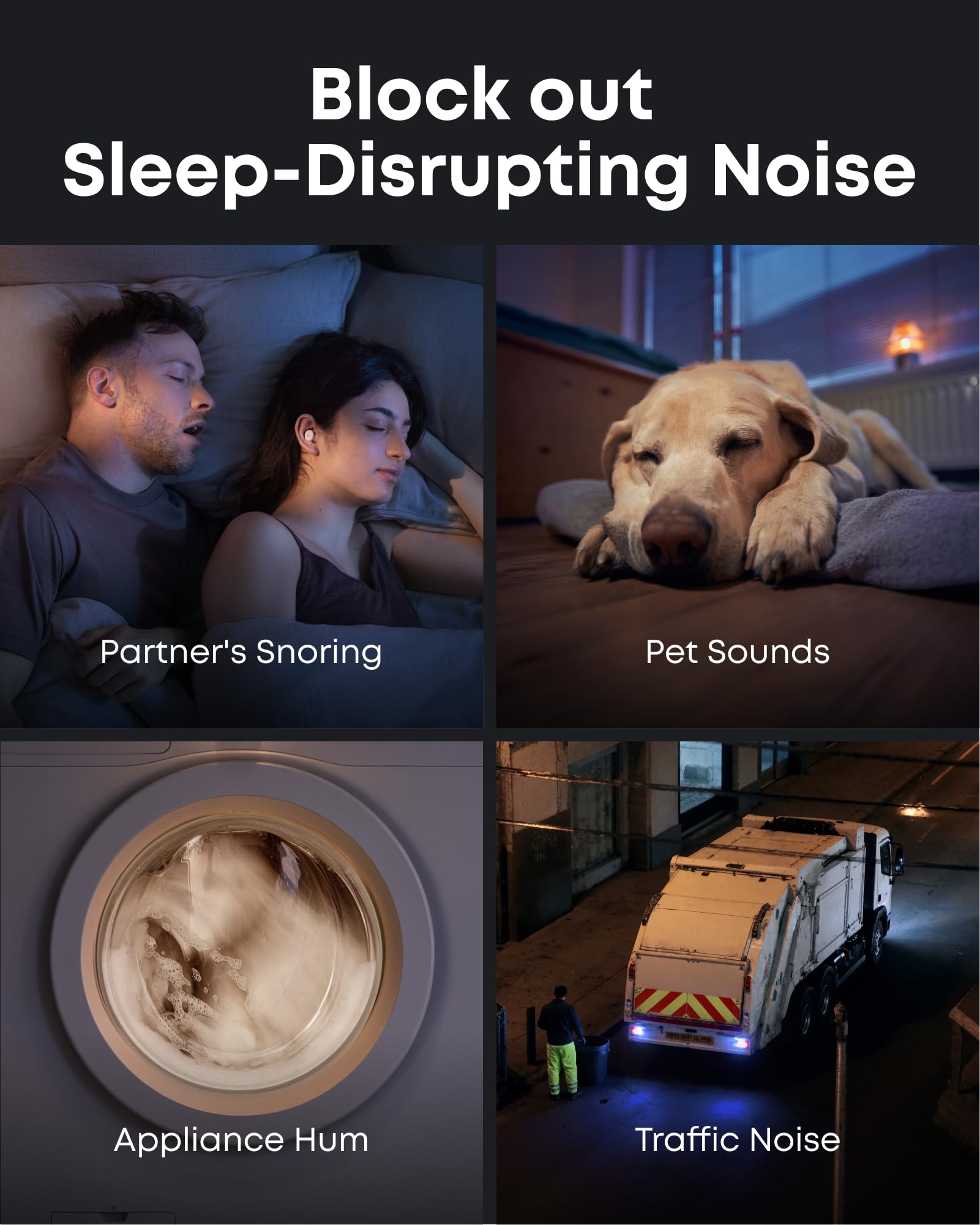soundcore Sleep A30 by Anker Sleep Earbuds, Smart Active Noise Cancelling Sleep Headphones, Adaptive Snore-Masking System, Ultra-Comfort for Side Sleepers, 45H Playtime