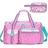 Kids Travel Bags for Girls Duffle Bag Kids Weekender Bags for Girls Dance Bag with Makeup Bag Kids Gym Bag with Toiletry Bag Girls Overnight Bag with Shoes Compartment
