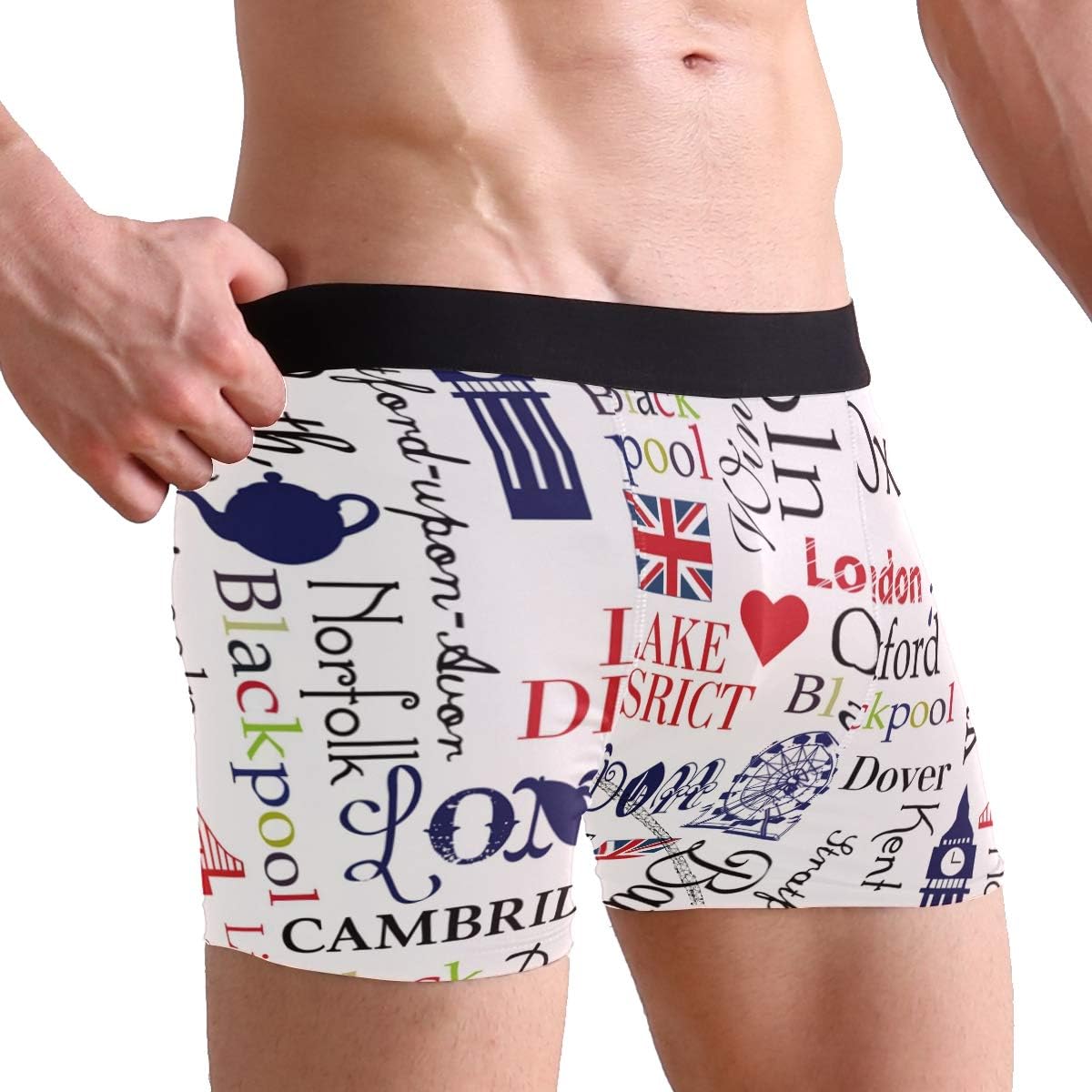 PINLLG Union Jack London Big Ben Boxer Briefs Underwear for Men Boys