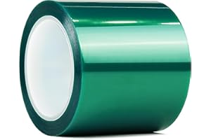 CHUANGSEED Heat Resistance Tape 4'' x 66m（216FT） for Resin Molds, Powder Coating, Circuit Borads, Adhesive Residue-Free High Temp Masking Tape Epoxy Release