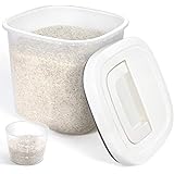ODOM Airtight BPA Free Plastic Food Storage Container with Lid + Measuring Cup, 5L 10Lbs Pantry Storage Container for Dry Foo