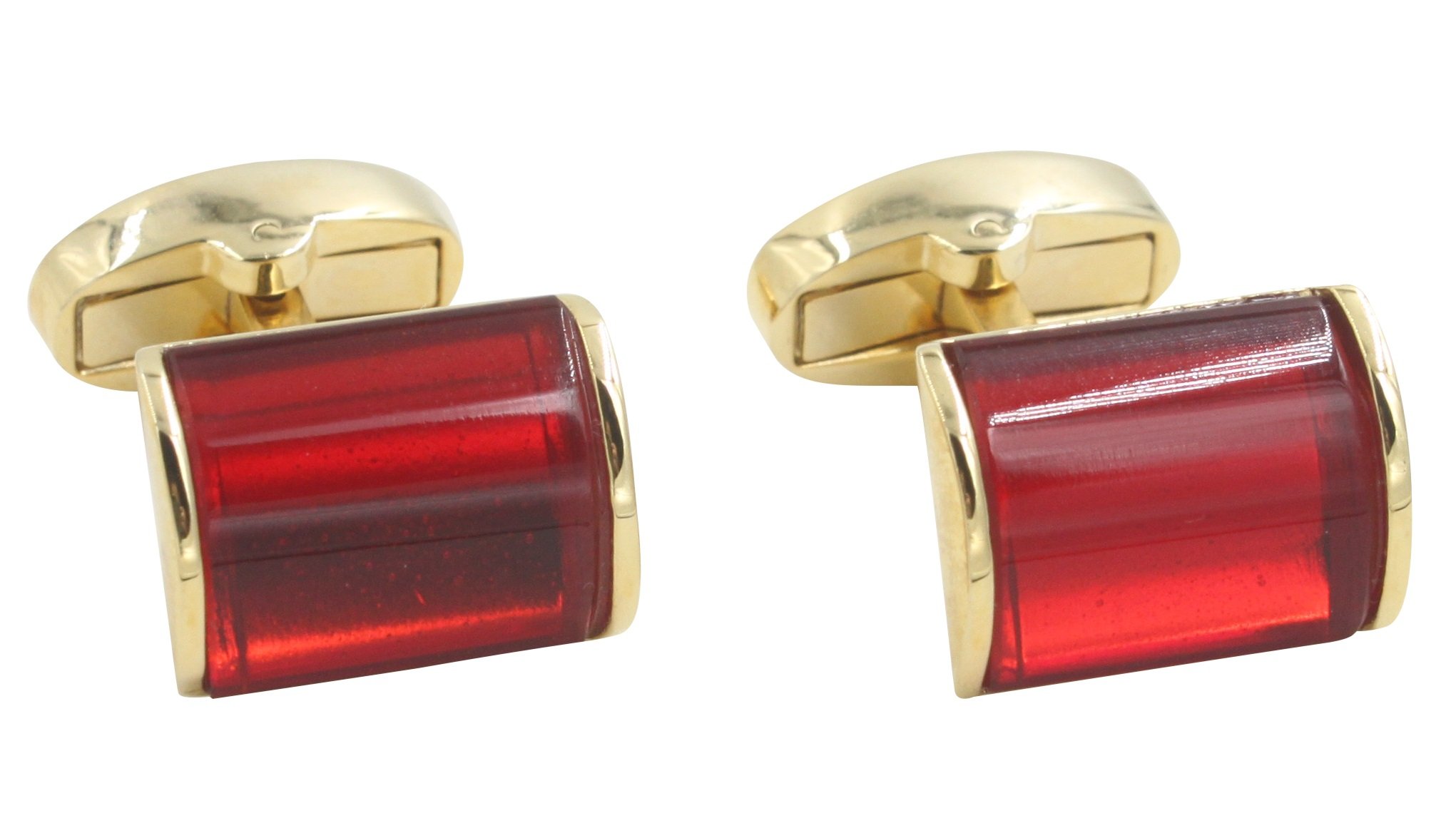 AUSCUFFLINKS 40th Ruby Anniversary Wedding Gift Husband | Red Gold Edge Cufflinks