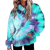 Oversized Hoodies for Women Trendy Fall Fashion Tie Dye Y2K Hoodie Cute Loose Fit Preppy Sweatshirt with Pocket