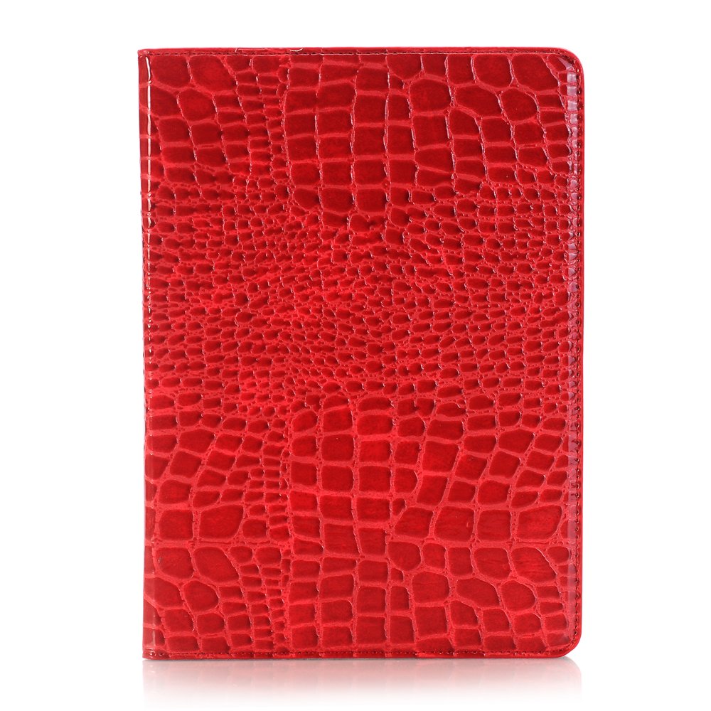 iPad 9th 8th 7th Gen 10.2 inch Case for Women, iPad Air-3/iPad Pro-2 10.5 inch Case, DMaos Crocodile Synthetic Leather Stand Folio Smart Cover - Red