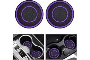 SUJADE 2 PCS Car Cup Holder Coaster,Car Coasters Cup Mats,2.75 Inch Universal Car Cup Coasters,Non-Slip Anti Dust Mats Cup Holder Insert Coaster, Suitable for Most Car Interior (Purple)