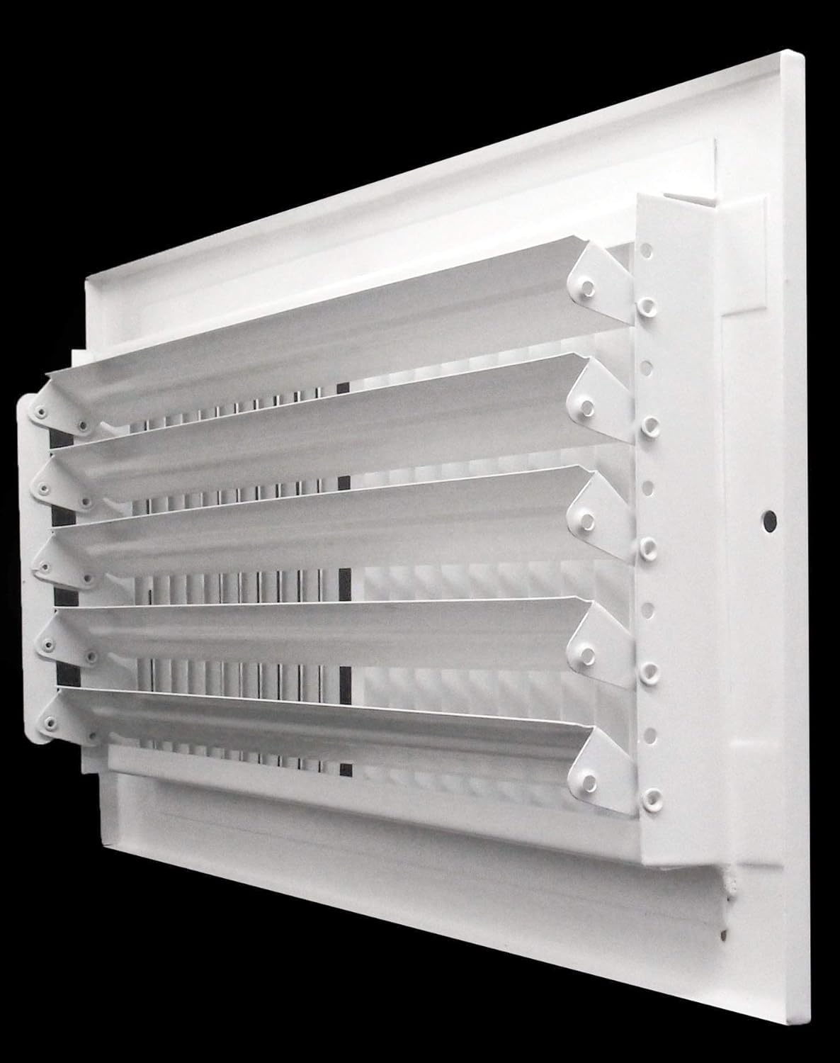 12"w X 6"h 2-Way-Flat Stamped Steel - Vent Cover - Grille Register - Sidewall or Ceiling - High Airflow - White [Outer Dimensions: 13.75"w X 7.75"h] - - 