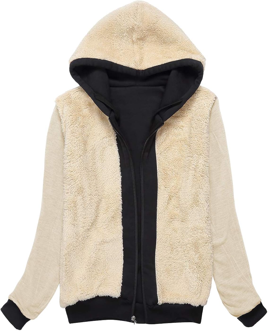 ZITY Womens Winter Fleece Jacket Coat Sherpa Lined Full Zip Up Hoodie Sweatshirt with Pocket at  Women's Coats Shop