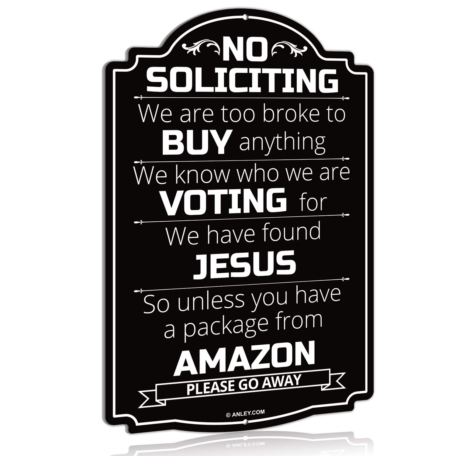 ANLEY No Soliciting Sign for Home and Business, Do Not Ring The Bell - Modern Design for Indoor and Outdoor Use - 12" x 8"