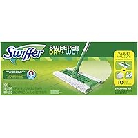 Swiffer Sweeper Cleaner Dry and Wet Mop Starter Kit for Cleaning Hardwood and Floors, Includes: 1 Mop, 7 Dry Cloths, 3 Wet Cloths