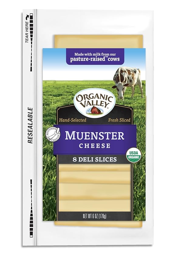 Organic Valley Organic Muenster Cheese Slices, 6 oz