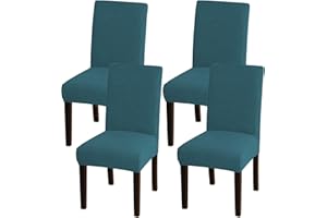 Turquoize Dining Chair Covers Stretch Chair Covers for Dining Room Set Of 4 Parsons Chair Slipcover Removable Kitchen Chair Covers Chair Protector Covers for Dining Room, Hotel, Ceremony(4, Deep Teal)