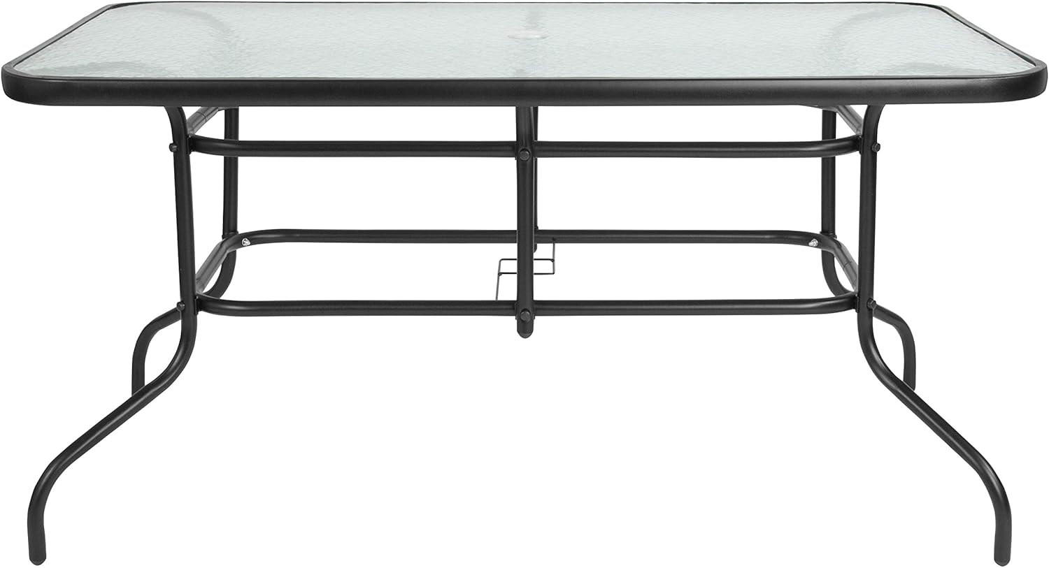 Flash Furniture 31.5" x 55" Rectangular Tempered Glass Metal Table : Garden & Outdoor
