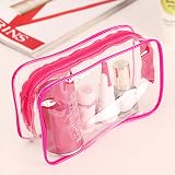 BEHAHAI Clear Travel Toiletry Bag TSA Approved Quart Size Pink view 5