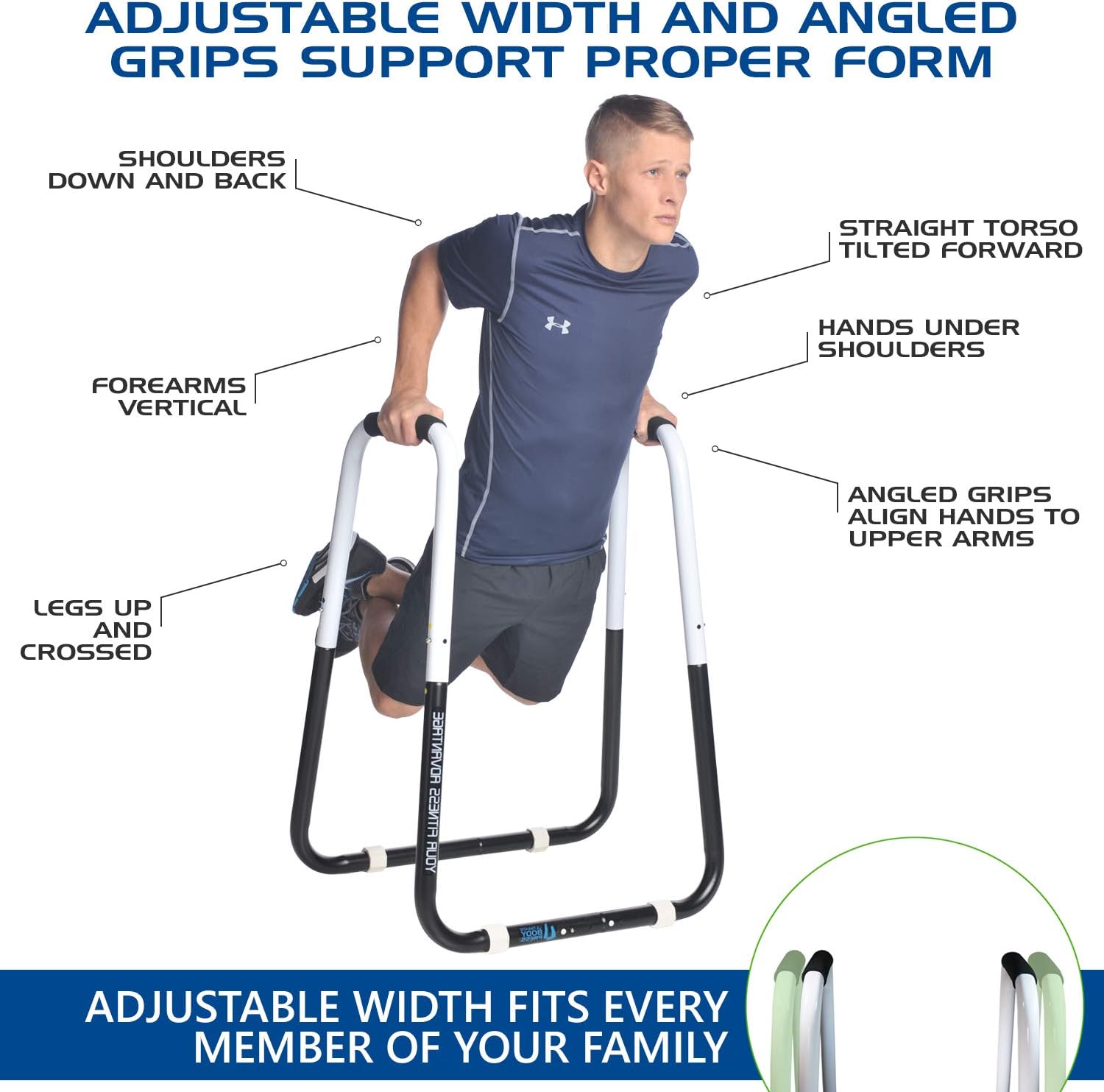 Ultimate Body Press Dip Bar Fitness Station : Dip Station : Sports & Outdoors