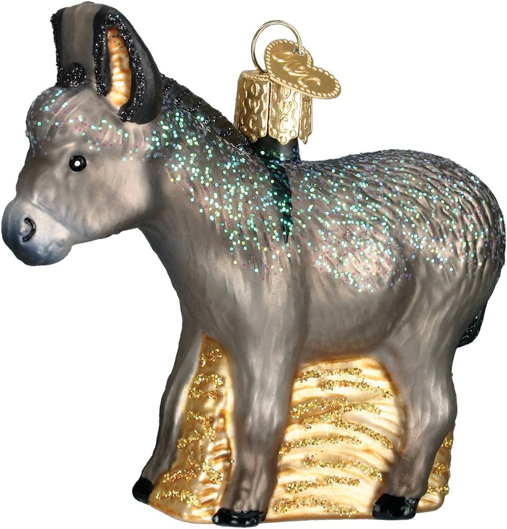 Ornaments - Old World Christmas Ornaments Farm Animals Glass Blown Ornaments for Christmas Tree, Donkey